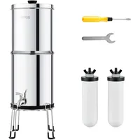 Vevor Schwerkraft Wasserfiltersystem Edelstahl Arbeitsplattensystem 7,8+8,5 L Wasserfiltrationssystem, reduziert