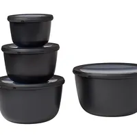 Mepal Frischhaltedose Cirqula rund schwarz 3 l 4-teiliges Set