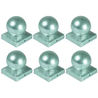Buri - 6x Pfostenkappe Kugel 70x70mm Zaunkappe Zierkappe Pfahl