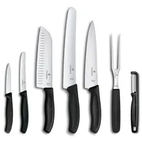 Victorinox Swiss Classic Küchenmesser Set, 7-teilig, inkl. Santokumesser, Brotmesser,