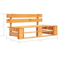 VidaXL Palettenbank 26 x 55 x 26 cm Honigbraun
