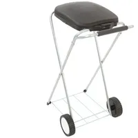 Proregal Klassischer Abfallsackständer mit Deckel und Rollen HxBxT 83x44x56cm