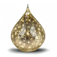 Formano LED Deko Tropfen Sterne Silber 16 cm Glasleuchte