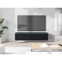 Home Affaire Lowboard 140 cm Schwarz Kunststoff/Metall/MDF/Spanplatte/Holzwerkstoff