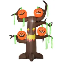 Homcom Aufblasbarer Spukbaum Kürbis Halloween Deko Figur Luftfigur mit