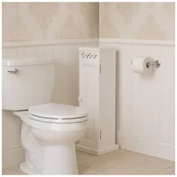 Hti-Living Toilettenpapierschrank Weiß Schmaler Badschrank im Landhausstil