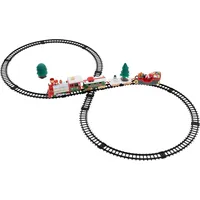 ECD Germany Weihnachtsbaum-Eisenbahn mit Lokomotive und Weihnachtsmann-Schlitten, 22-teilig