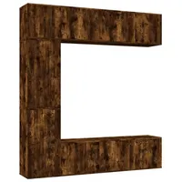 VidaXL 7-tlg. TV-Schrank-Set Räuchereiche Holzwerkstoff