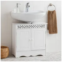 Hti-Living Waschbeckenunterschrank Weiß Landhausstil für Bad und Gäste-WC