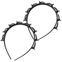 Luxuskollektion 2er Set Schwarz Stirnband Zahnstirnband Braid Tool