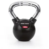 Sport-Thieme Kettlebell Gummiert mit gerändeltem Chrom-Griff Kettlebell 6 kg