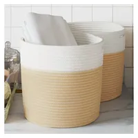 VidaXL Aufbewahrungskörbe 2 Stk. Beige und Weiß Ø28x28 cm