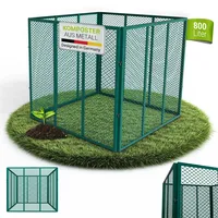 Juskys Komposter 800 L aus Stahl, witterungsbeständig, mit Belüftung