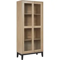 Beliani Vitrine mit Glastüren RUMSON 80 x 40 x