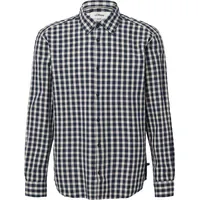 S.Oliver Regular Fit: Kariertes Baumwoll-Hemd mit Kentkragen - blau