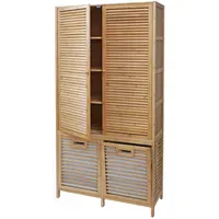 Mendler Bambus Badezimmerschrank HWC-N83, Regal Badregal Badschrank Schrank, 2