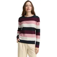Tom Tailor Pullover in big rose knit stripe |