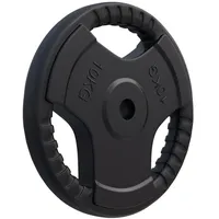 Gorilla Sports Hantelscheibe 10 kg schwarz aus Gusseisen mit