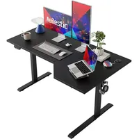 Luxuskollektion Elektrischer L-förmiger Stehschreibtisch 140 cm Schwarz