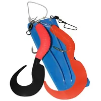 Dieter Eisele Meeresvorfach mit 2 Gummiködern 14cm rot/schwarz 9/0