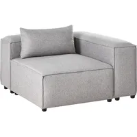 Beliani Eckmodul BRANDE Grau symmetrisch