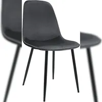 CLP Esszimmerstuhl Maryam, Küchenstuhl mit Rückenlehne und schwarzem Metallgestell,