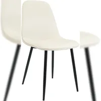 CLP Esszimmerstuhl Maryam, Küchenstuhl mit Rückenlehne und schwarzem Metallgestell,