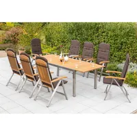 Merxx Keros Set 17-tlg. Gartentisch Ausziehbar 180/240 x 100