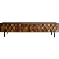 FineBuy TV Möbel, Lowboard Sheesham Massivholz 160 cm 3D