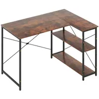 Costway L-förmiger Schreibtisch, umkehrbarer Eckschreibtisch mit verstellbarem Regal &
