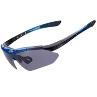 ROCKBROS Polarisierende Fahrradbrille mit UV-400-Filter mit schwarzem Etui Schwarz-Blau