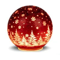 Formano LED Deko Kugel FROSTY WINTERWALD rot zum stellen