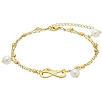 Heideman Fußkette Henrietta silberfarben poliert, mit Perle goldfarben