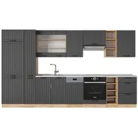 Vicco Küchenzeile Fame-Line 355 cm Dunkelgrau