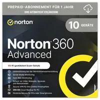 NortonLifeLock Norton 360 Advanced 10 Geräte 1 Jahr ESD