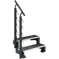 DOLLE Außentreppe Gardentop 2 Gitterroststufe 80 cm inkl. Geländer