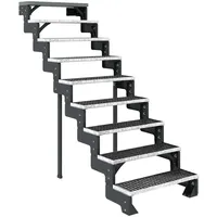 DOLLE Außentreppe Gardentop 9 Gitterroststufe 80 cm ohne Geländer