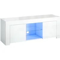 Homcom TV Schrank Spanplatte, Glas,