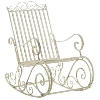 TPFLiving Schaukelstuhl Smilla Eisen Antik-Creme 0 x 0 x