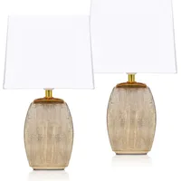 Brubaker Tischlampe Gold Weiß 2 St.