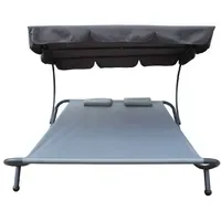 Lex Doppel-Sonnenliege 135 x 135 x 155 cm Grau