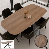 Mendler Esszimmertisch HWC-O56, Tisch Esstisch, MDF Metall 200x100cm ~
