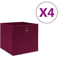 VidaXL Aufbewahrungsboxen 4 Stk. Vliesstoff 28x28x28 cm Dunkelrot