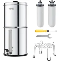 Vevor Schwerkraft Wasserfiltersystem Edelstahl Arbeitsplattensystem 7,8+8,5L Wasserfiltrationssystem, reduziert Blei