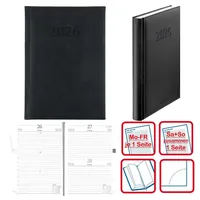 Herlitz Buchkalender Cheftimer 2026, A5 schwarz = 1 Seite,