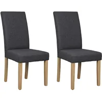 ByLIVING Esszimmerstuhl ELIAS dunkelgrau, naturfarbig, B:47cm H:99,5cm T:60cm, Massivholz