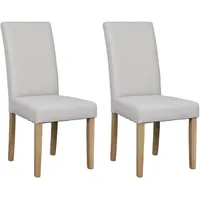 ByLIVING Esszimmerstuhl 2er Set Elias/Webstoff Taupe/Gestell Massivholz schwarz/B 47,