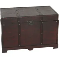 Mendler Holztruhe Holzbox Schatztruhe Valence Antikoptik 49x77x47cm ~ eckig