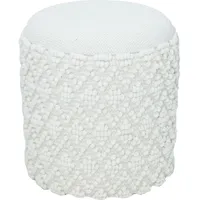 FineBuy Runder Hocker mit Stauraum Wolle Ø 40 cm