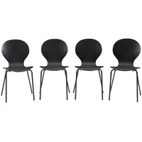 [en.casa] Esszimmerstuhl-Set, Schwarz